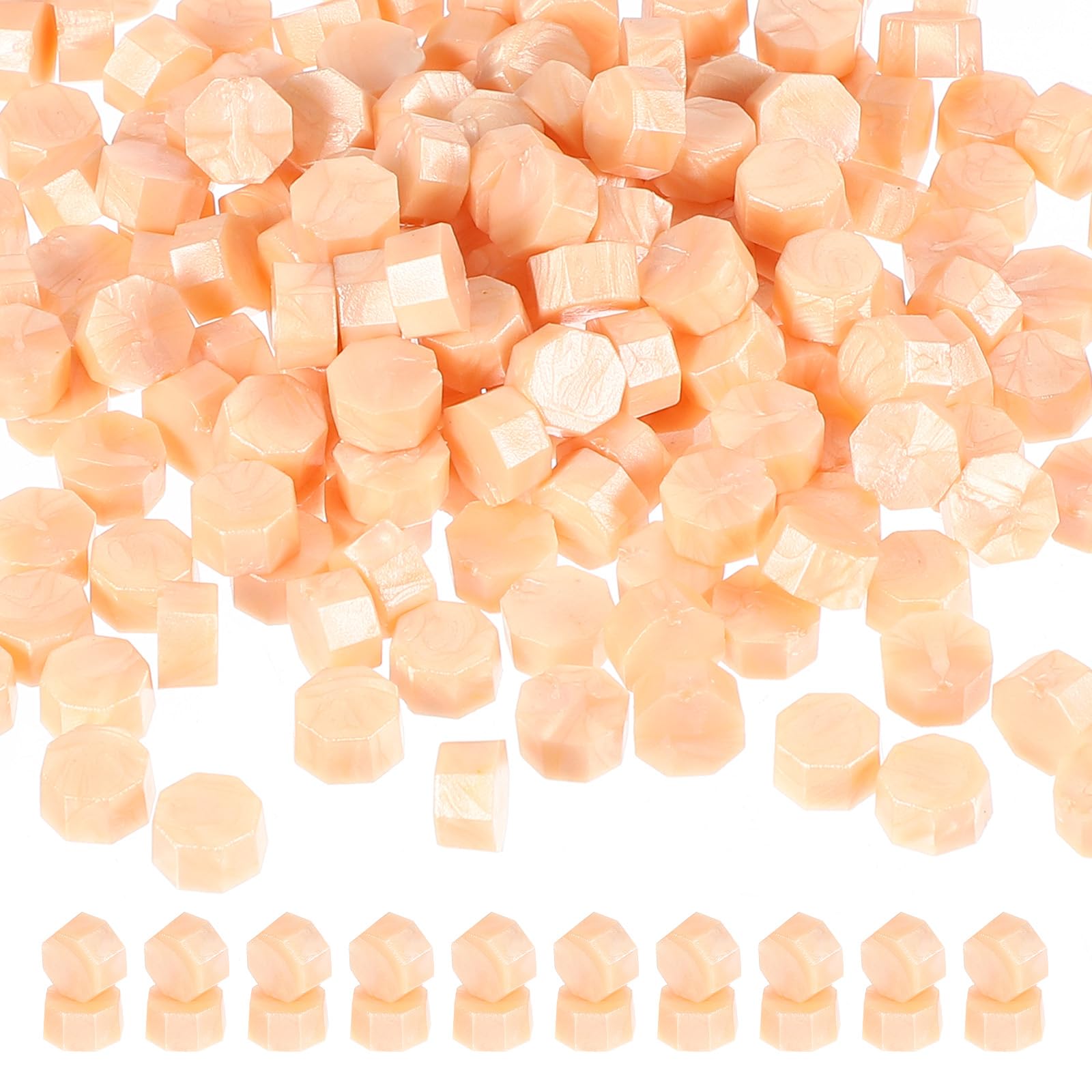 PATIKIL Wax Seal Beads, 360 Pack Sealing Wax Beads Octagon Wax Seal Stamp Beads for Stamp Seals for Letter Wedding Invitation Envelope Craft, Orange