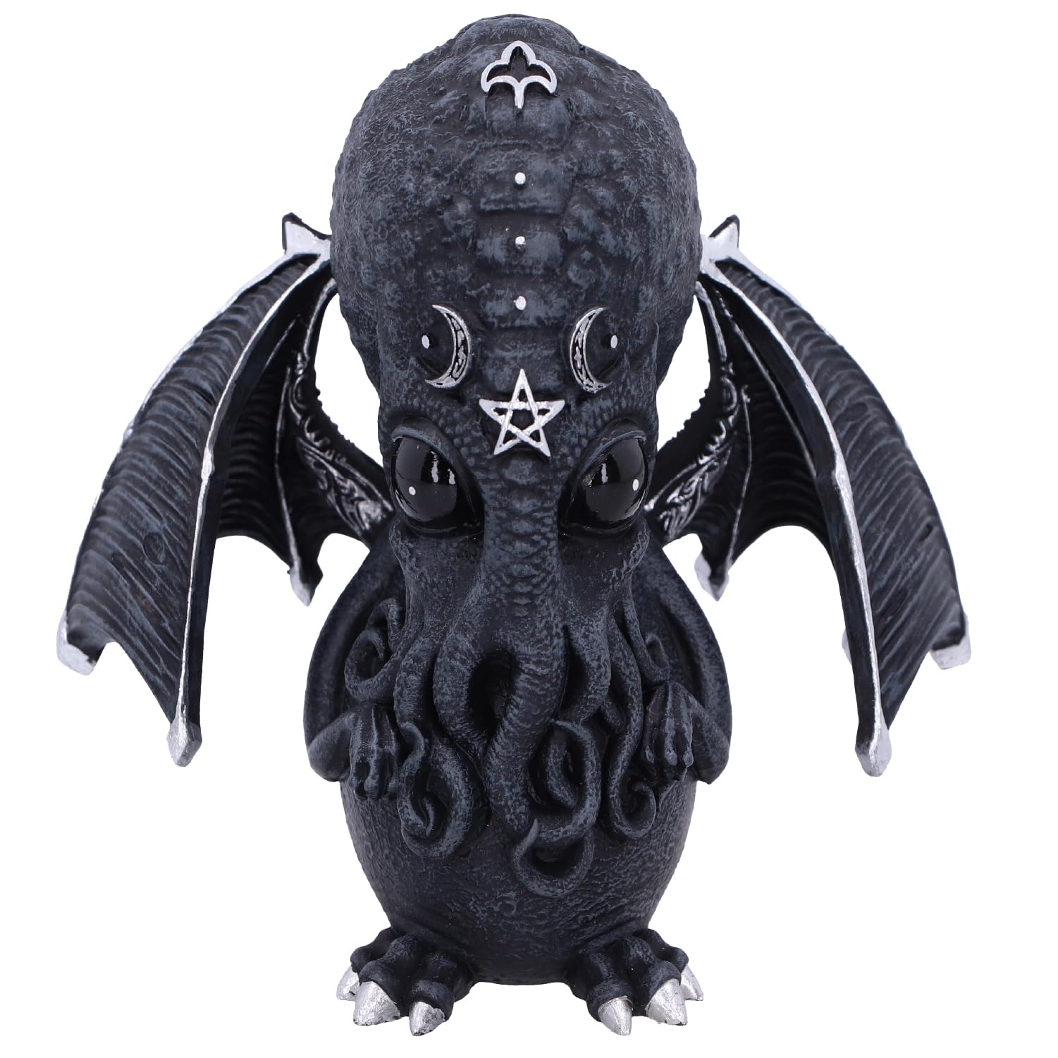 Nemesis Now Cult Cuties Culthulhu Figurine 10.3cm, Resin, Black, Scarily Adorable Winged Cat Figurine, Silver Detailing, Cast in the Finest Resin, Lovingly Hand-Painted — image 1