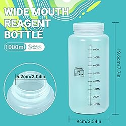 UMETASS 34oz/1000ml Wide Mouth Plastic Bottles with