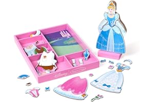 Melissa & Doug Disney Cinderella Magnetic Dress-Up Wooden Pretend Play Set (30+ pcs) - Toys, Princess Dress Up Doll For Preschoolers And Kids Ages 3+
