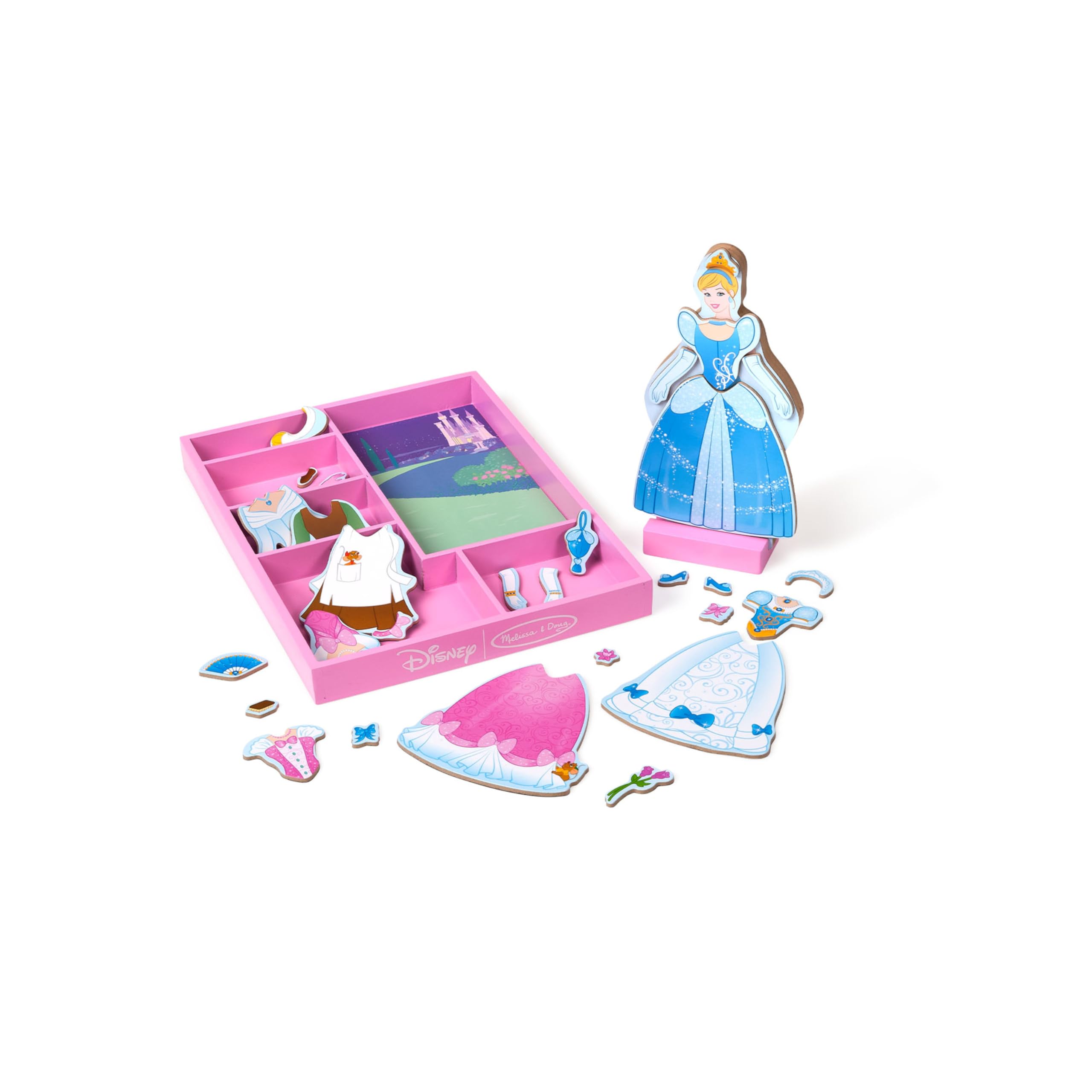Photo 1 of Melissa & Doug Disney Cinderella Magnetic Dress-Up Wooden Doll Pretend Play Set (30+ pcs)