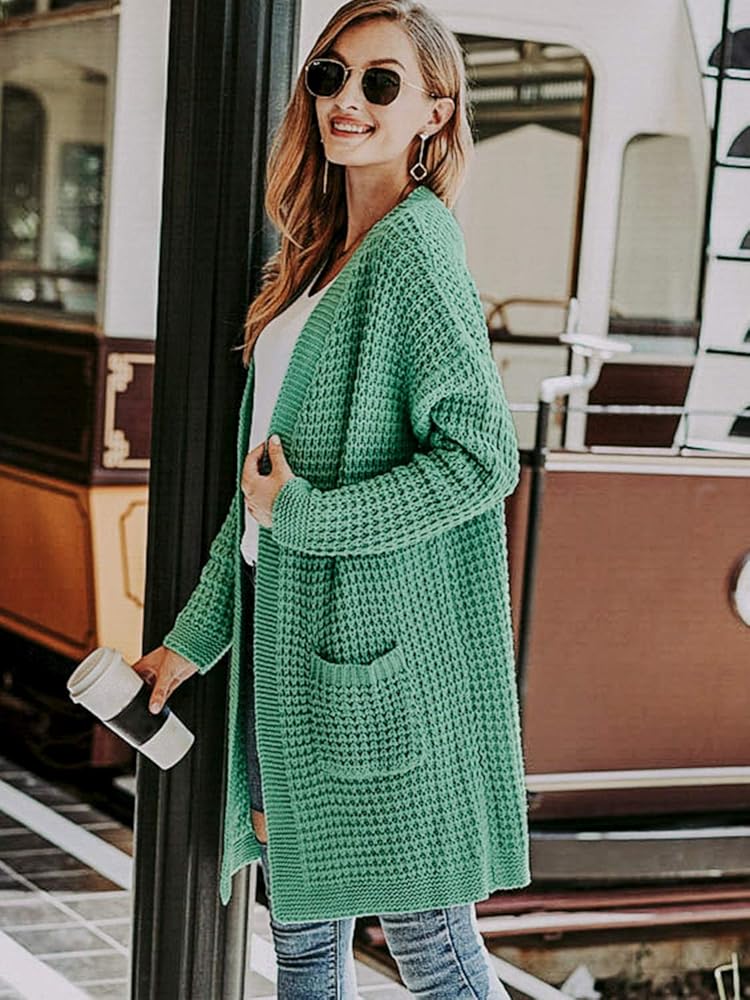 Simplee Women S Loose Open Front Cardigan Long Sleeve Casual Knit