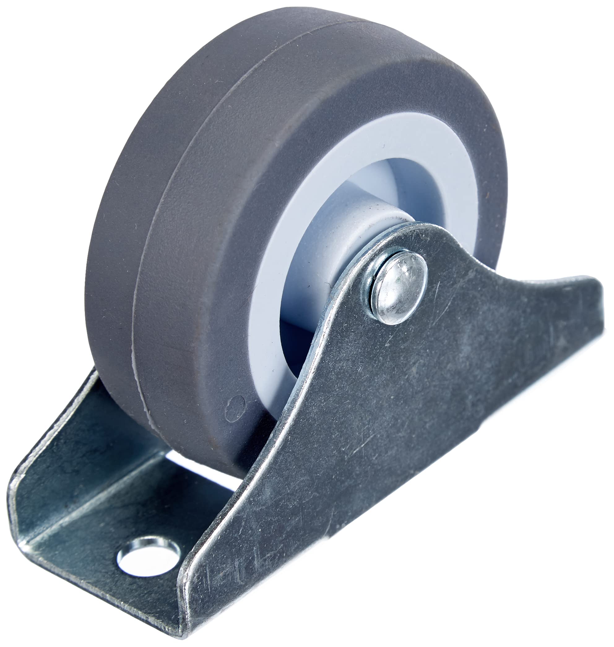 Dörner + Helmer Fixed Castor 50 x 19 MM, TPE-Wheel Grey, High Load Capacity (55 kg), 1 Count