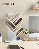 VASAGLE CUSTOS Tree Bookshelf Modern Floor Standing 17.2x30x51 cm Cloud White view 2