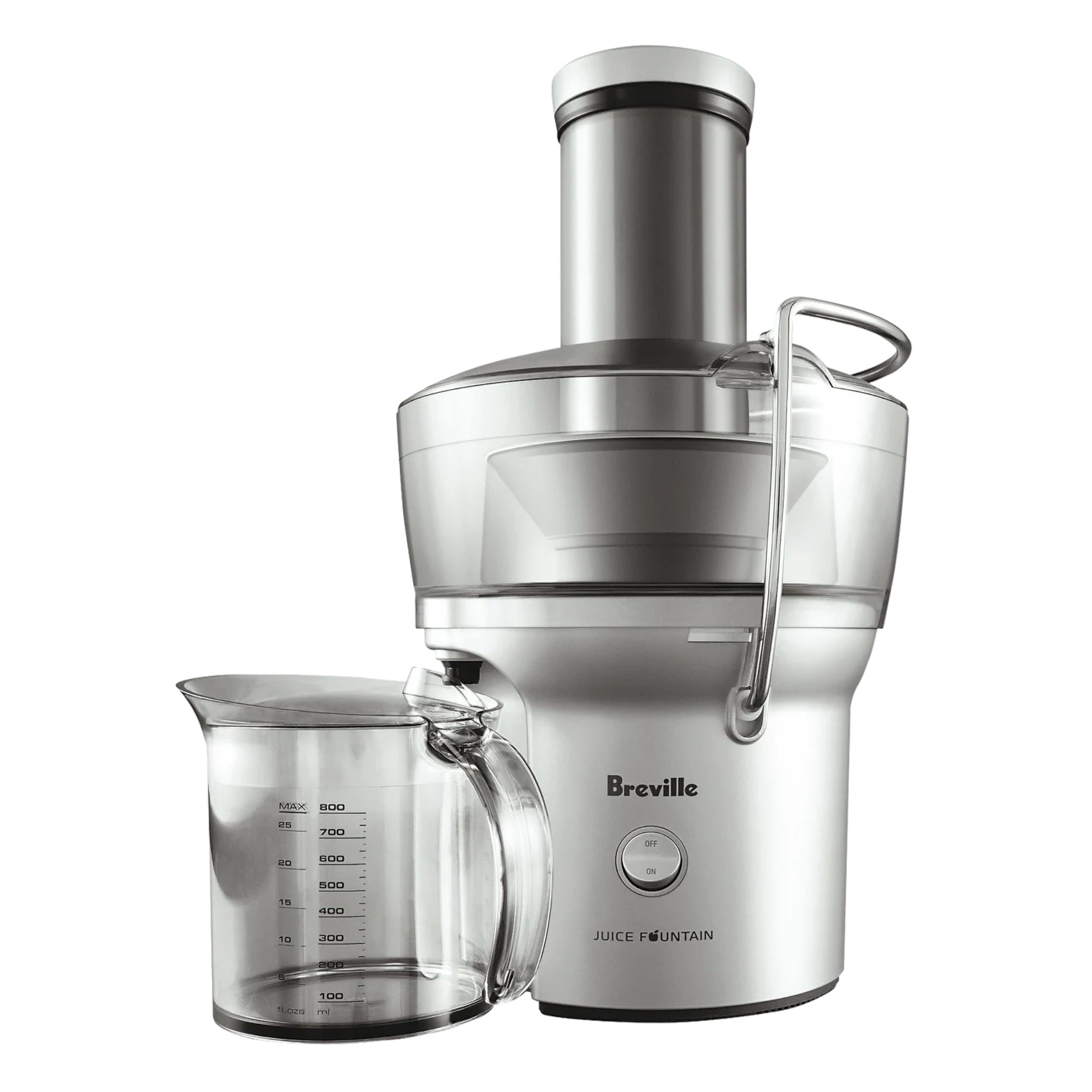 Breville BJE200XL Juice Fountain Compact Centrifugal Machine, 25 fl oz, Silver