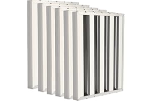 TackView 6 Pack Commercial Range Hood Grease Filters - 19.5 x 19.5 x 1.9 in - 304 Stainless Steel, 4 Groove Baffle, Professio