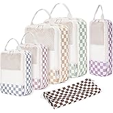 Narwey 6 Set/5 Set Compression Packing Cubes for Travel Kids Women Carry on, Packing Organizers Bag for Backpack Luggage Suitcase Duffle Bags