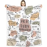 Lebsitey New Mom Blanket Gifts for Women 60”X50”, Daily Affirmations Mother Throw Blanket, New Mom Gifts for Mom, Wife, Sister, Friends Thanksgiving (New Mom Blanket)