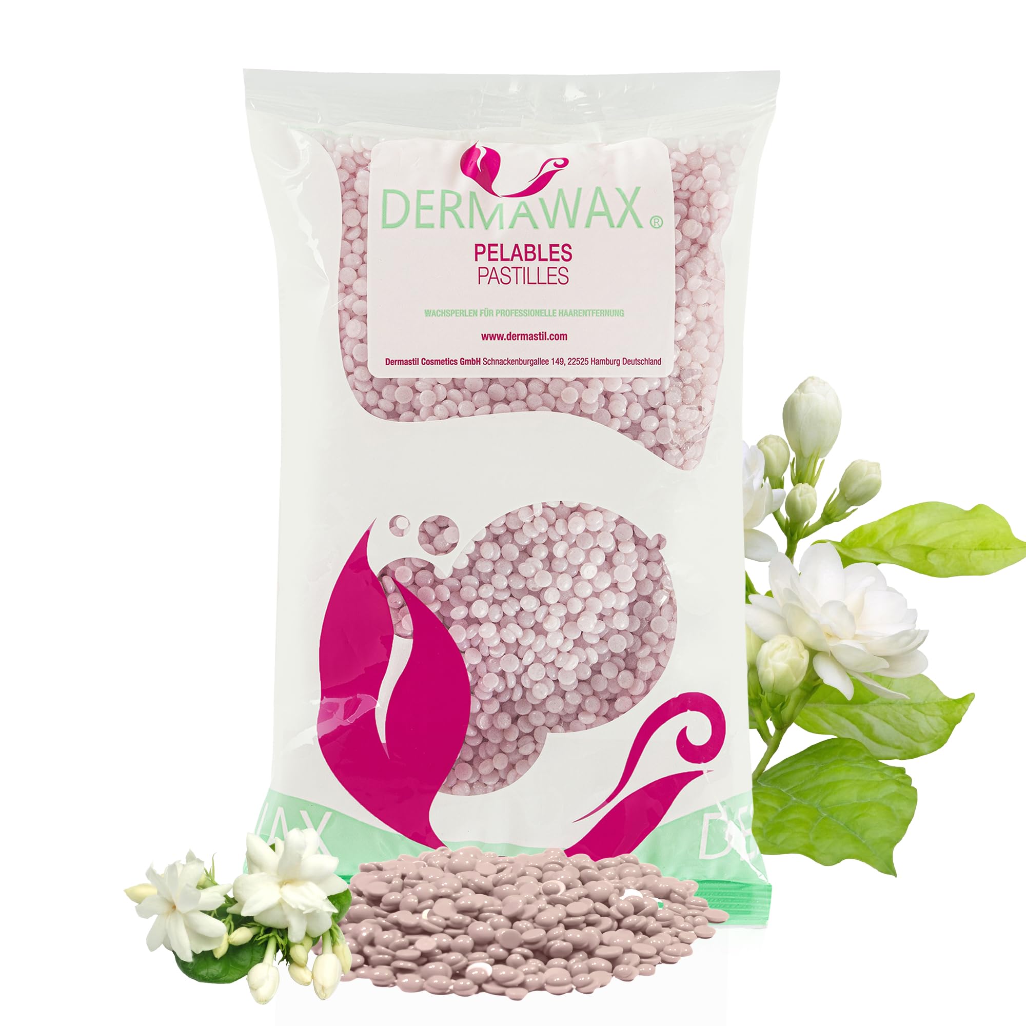 Dermawax Professional Hard Wax Beads- Full Body Stripless Depilatory Waxing Film Wax Less Pain Formula Hair Removal of Face Legs Armpit Bikini Line (800 g (Pack of 1), Crystal Jasmine)