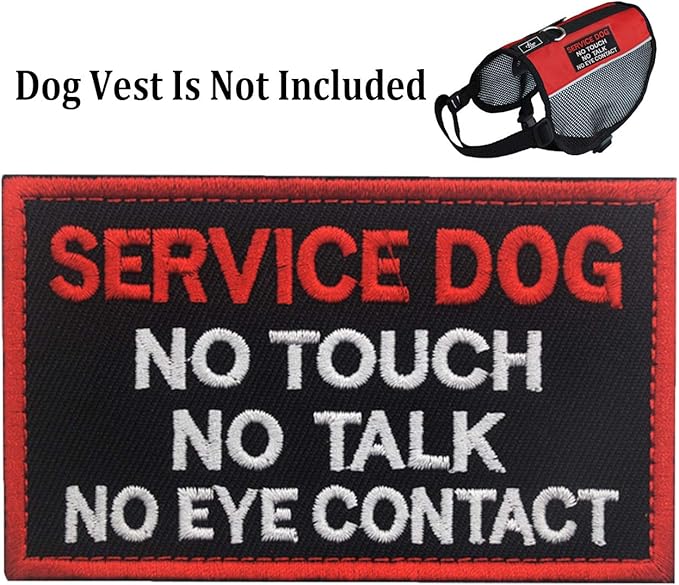 WUXL Patch Service Dog Not Touch No Talk No Eye Contact Vests/Harnesses Hook & Loop