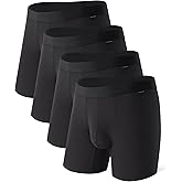 DAVID ARCHY Men's Underwear Modal Knit Texture Breathable, Ultra Soft Stretch Cooling Boxer Briefs with Pouch 4 Pack