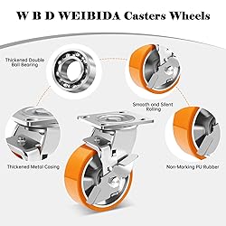 W B D WEIBIDA 5 Inch Heavy Duty Casters Set of
