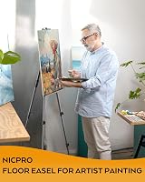 Nicpro Art Easel Black Aluminum Adjustable 17-66" Portable Tripod Stand view 4