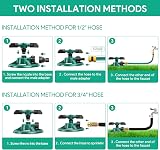 ENJSD Garden Sprinkler Automatic 360° 3 Arm Watering System 2-32 Ft view 4