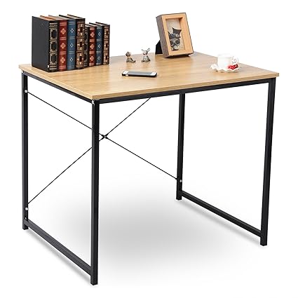 WOLTU TSB03hei-a Holz mit Eisen-Gestell Computertisch Bürotisch Schreibtisch PC Tisch Arbeitstisch Esstisch Große Desktop Des