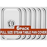 WantJoin Steam Table Hotel Pan Lids Cover 6 Pack for Stainless Steel Metal Tray Sets Food Storage Container Restaurant Chafing Dishes Commercial Buffet Warmer Catering Supplies
