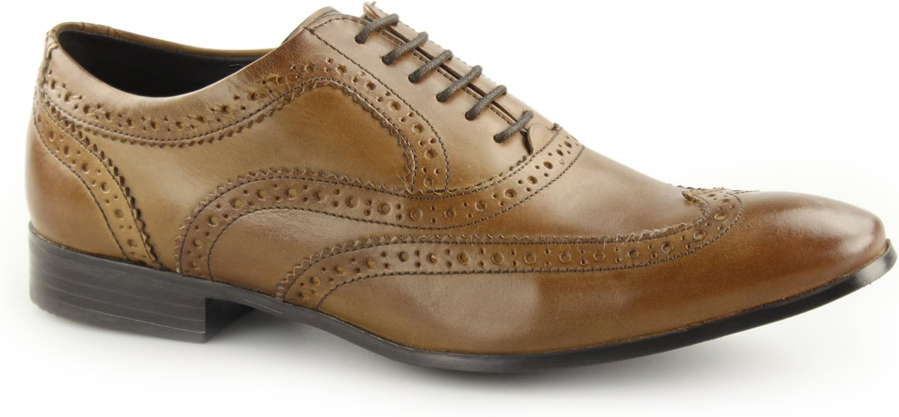 Ikon Anderson Mens Leather Lace Up Oxford Brogues Tan