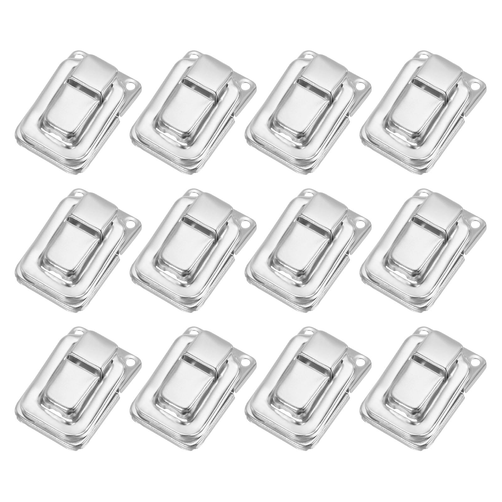 PATIKIL Toggle Catch Lock 1.4" x 0.9", 12 Pack Metal Buckle Hasp Lock Latch Clasp for Jewelry Box Wooden Case Decoration, Silver