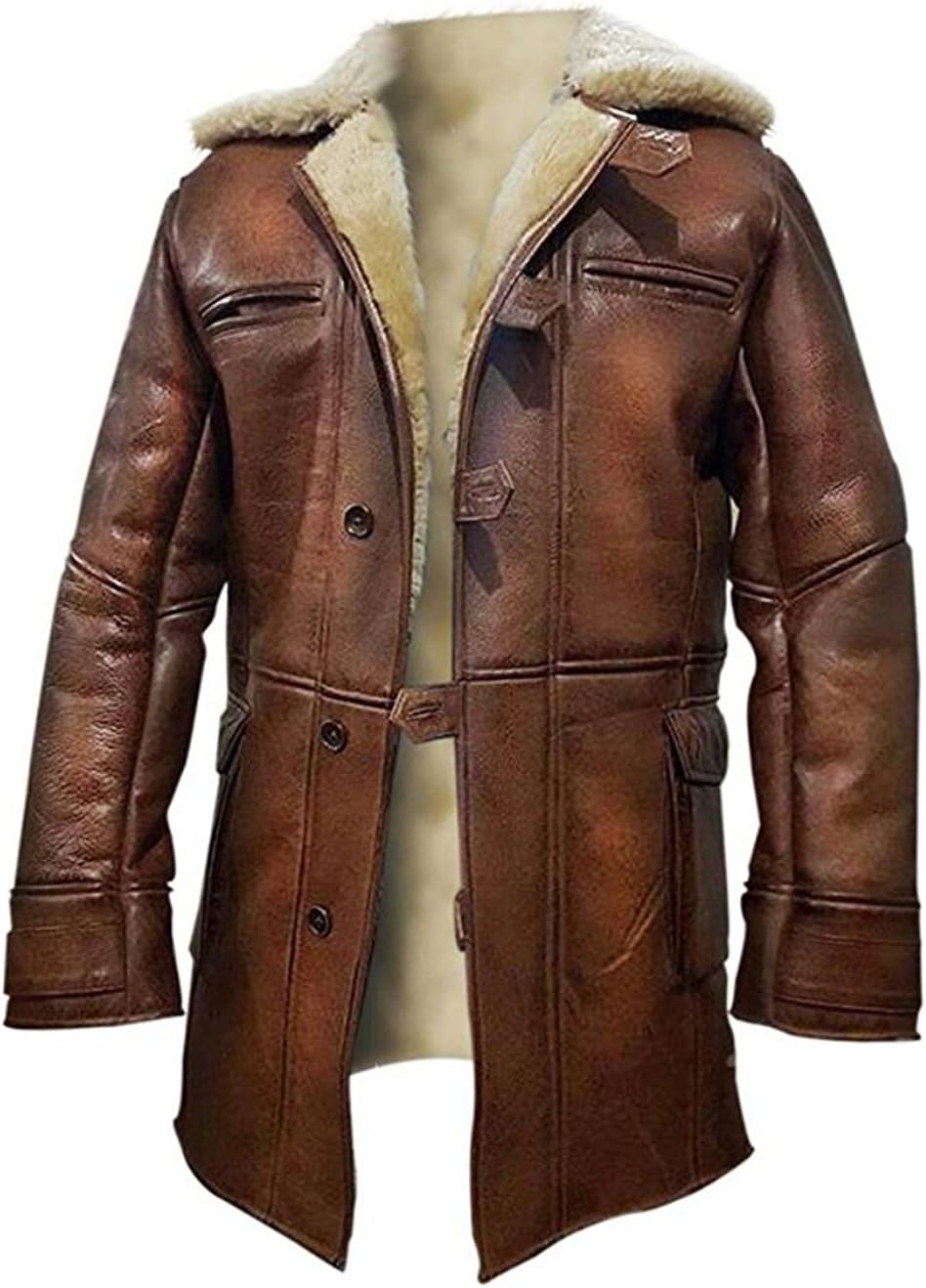 Spazeup Dark Knight Rises Bane Antique Brown Trench Faux Coat