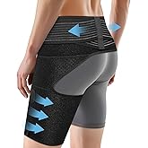 SOLOEVER Hip Brace for Women & Men, Sciatica Pain Relief Devices, Adjustable Compression Wrap Support for Arthritis, Pulled Thigh, Hip Fleхоr Strain, Groin Injury, Hamstring Pull (Black, Left)