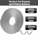 DONQL Balloon Ribbon 50M Curling Ribbon 5mm Silver Gift Wrapping view 2