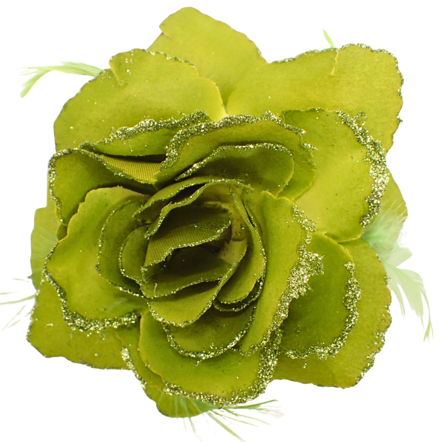 Topkids Accessories Rose Flower Hair Clip Hairband Floral Corsage Fascinator Hair Band Aligator Beak Grip for Women & Girls Wedding Prom Party Special Occasion (Lime)