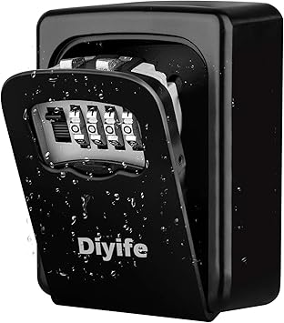 Diyife Caja Fuerte para Llaves, [Versión actualizada] [Montado en la pared] Llave combinada Caja de bloqueo de almacenamiento seguro para el hogar Garaje Escuela Llaves de repuesto de la casa: Amazon.es: Bricolaje
