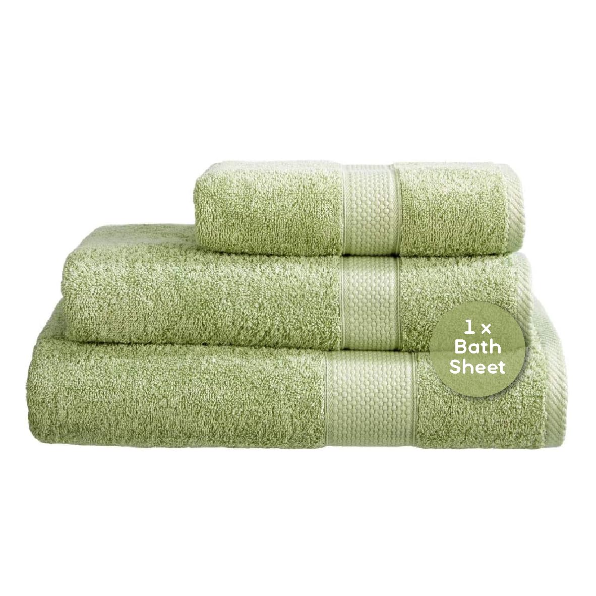 Linens Limited - Large Towels, Bath Sheets for the Bath or Shower, Turkish Cotton, Soft and Luxurious, Super Absorbent, Machine Washable (Light Green)