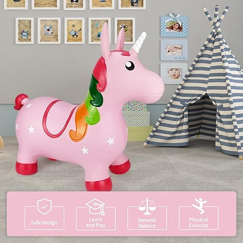 Bouncy Horse Outdoor Unicorn Toys INPANY Unicorn Bouncy Horse