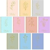 Cholemy 10 Pack Spiral Notebook Aesthetic School Supplies A5 Cute Morandi Pastel Floral Notebook Writing Journals for Student College Ruled Journals 100 Pages/ 50 Sheets for Women Office Gift