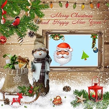 Sfondi Natalizi Lanterna.Yongfoto 1 5x1 5m Sfondo Fotografico Natale Felice Anno Nuovo Babbo Natale Regali Di Natale Lanterna Del Pupazzo Di Neve La Neve Fondale Foto Festa Bambini Boby Partito Studio Fotografico Puntelli Amazon It Elettronica