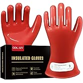 GOL-SIV Dielectric Electrician Gloves - Class 00 ASTM Compliant Insulated Electrical Rubber Gloves For Work,Linemen,Shock Resistant