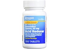 Amazon Basic Care Maximum Strength Famotidine Tablets 20 mg, Acid Reducer for Heartburn Relief, 200 Count ( pack of 1)