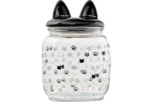 10 Strawberry Street Cat Ears Pet Treat Canister, Black