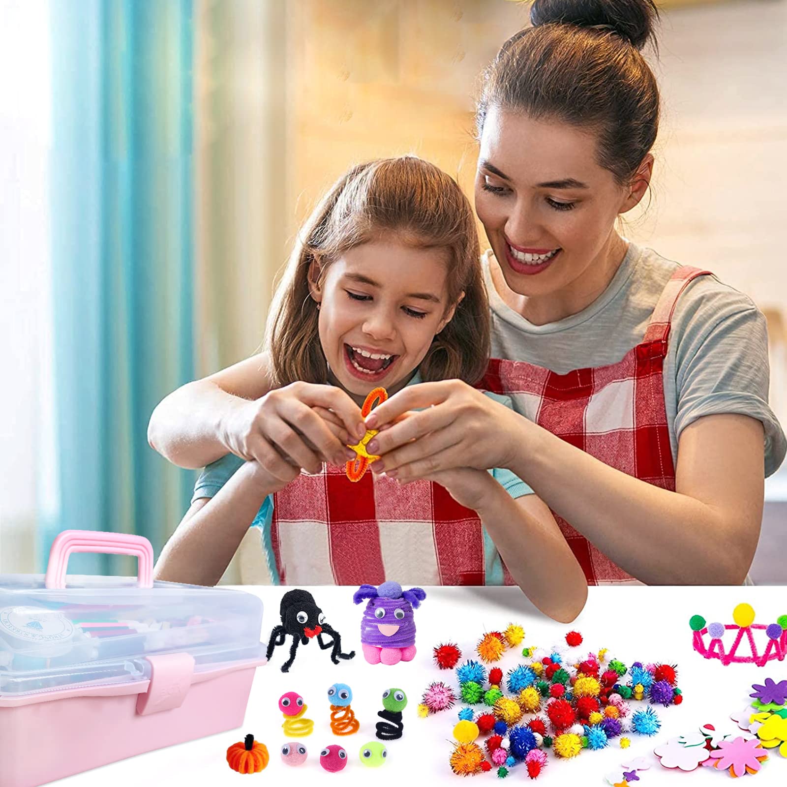 Itopstar 3000 Kids Arts and Crafts Supplies for Kids Crafting Supply in 3 Layered Plastic Art Box All in One Ages 8 9 10 11 & 12 Year Old Girls & Boys Crafting Supply Set