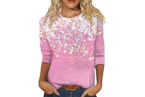 GIERIDUC Women Long Sleeve Casual Shirts Fashionable Valentine's Day Funky Love Heart Prints Crew Neck Long Sleeve Tops Shirt
