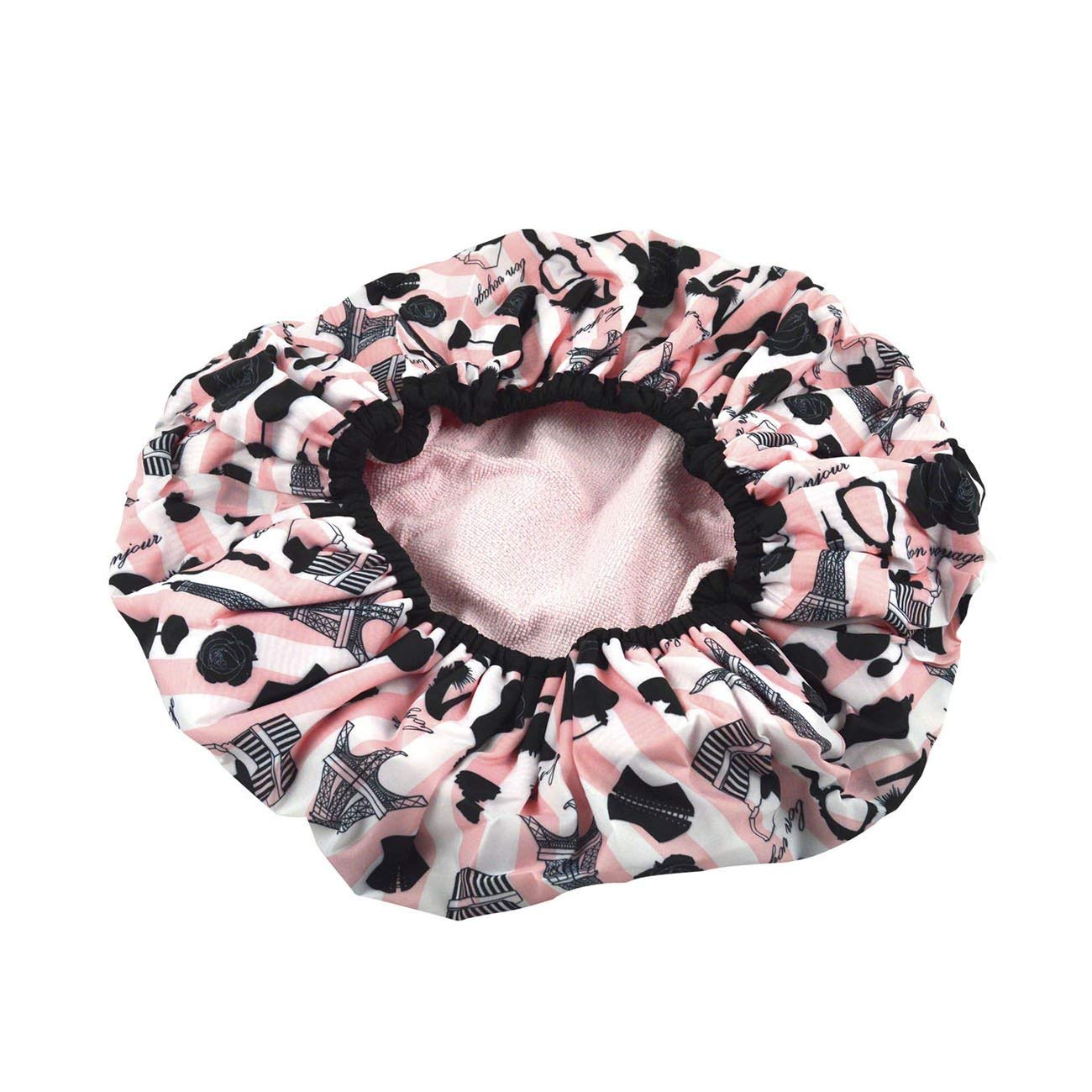Betty Dain Socialite Collection Terry Lined Shower Cap, Waterproof Nylon Exterior, Reversible Design for Shower or Sleeping Cap, Oversized for All Hair Lengths, Elasticized Hem, Boudoir : Shower Cap For Women : Beauty