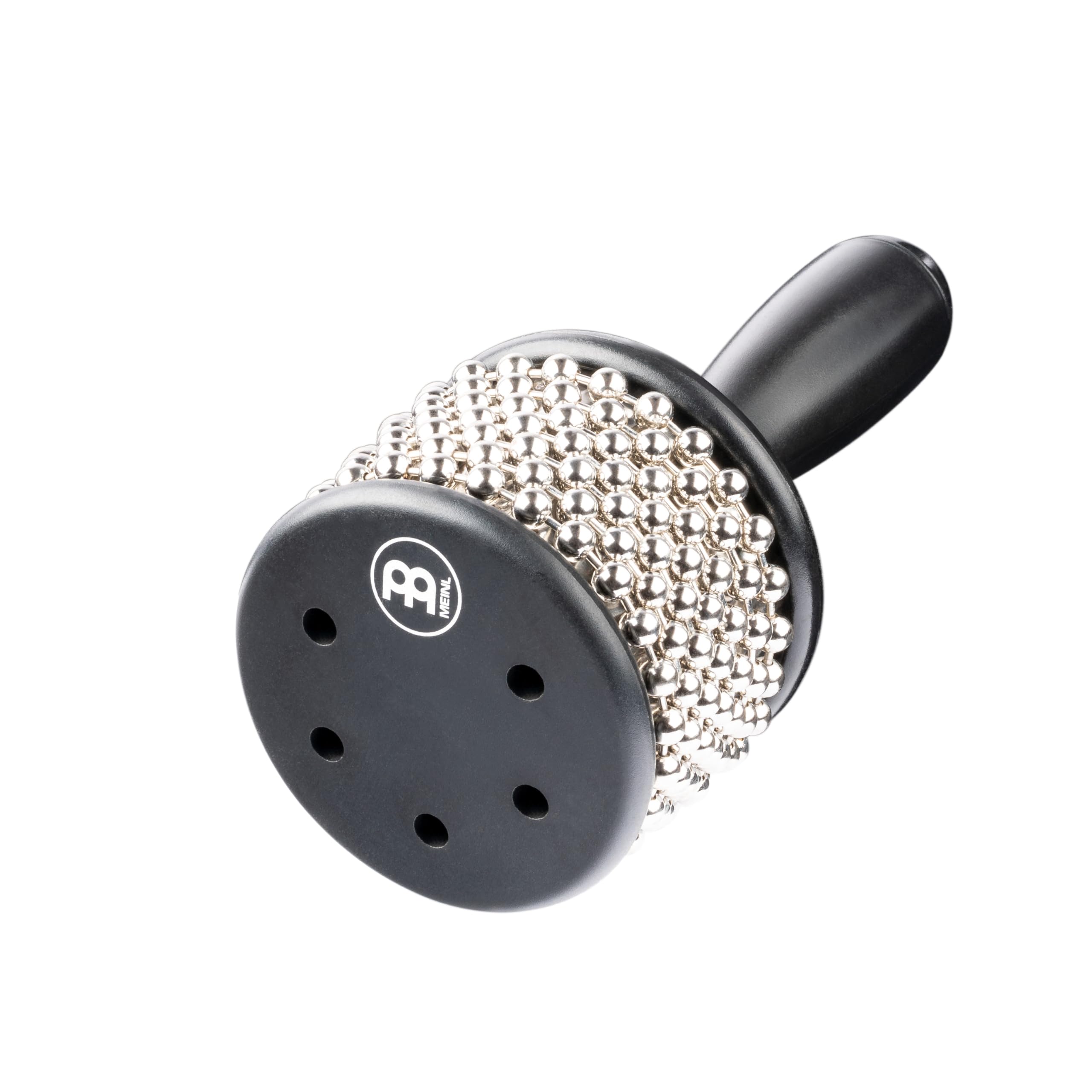 Meinl Percussion Turbo Cabasa Instrument - Very Small Shaker Instrument with Bead Chain - With Sound Ports - Plastic / Stainless Steel, Black (PCA5BK-XS)