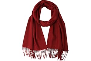 NUOHEMULE 100% Cashmere Tassel Scarf for Women and Men, Unisex Winter Warm Long Scarves, Large Travel Blanket Scarf Wrap with Gift Box