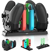 Controller Charger Dock for Nintendo Switch – 6 in 1 Charging Station for 4 Joy-Cons & 2 Pro Controllers, LED Indicator, Quick USB Charging, Not Compatible with Switch 2 Joycon