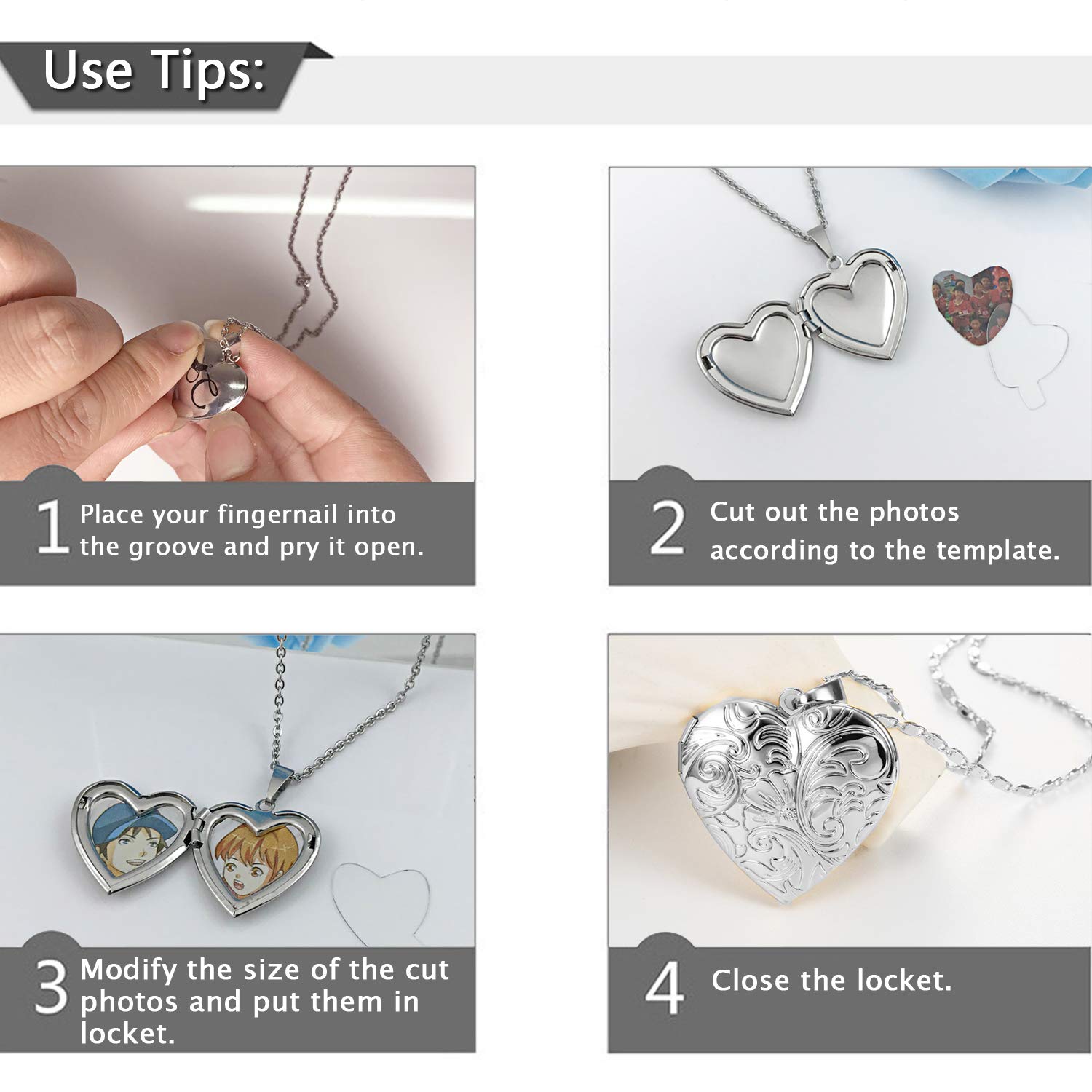 Locket Necklace that Holds Pictures Flower Lockets Pendant Necklaces Birthday Gifts Jewelry