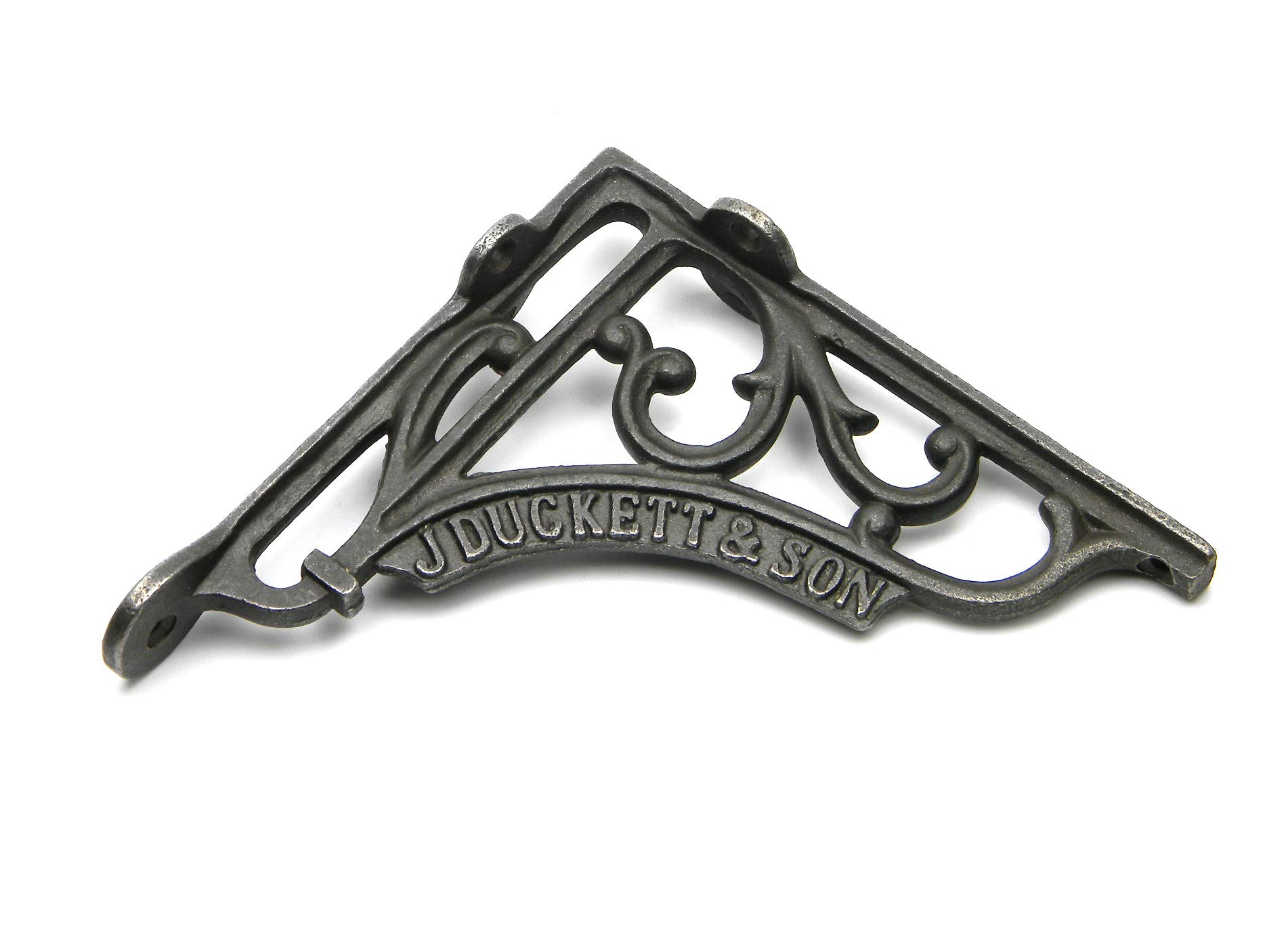 Pair of Shelf Brackets"J Duckett & Son" Antique Cast Iron 150mm x 150mm / 6″ x 6″