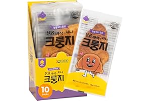 K FOOD KOREAN FOOD Korean Food Flat Croissant Snack, Crispy & Buttery Dessert Bites, Only 102 Calories, Holiday Party Treats & Shareable Snacks, Individually Wrapped, Pack of 10 (20g Each) Gini Crungzee, TikTok Viral Snack, 크룽지