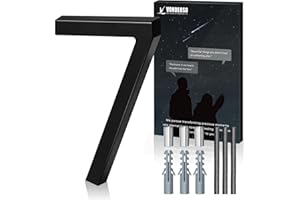 VONDERSO 6 Inch Floating House Numbers and Letters for Outside,Black Metal Modern Outdoor Address Sign for Yard Street and Mailbox, Zinc Alloy Solid Address Numbers and Letters,number 7