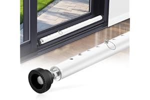 SUPFORCE Sliding Door Security Bar, 17-55 Inch Adjustable Sliding Patio Door Lock Bar, Heavy Duty Window Security Bars with Rubber Tips, Diameter 1inch Sliding Glass Door Security Bar for Home Apartment