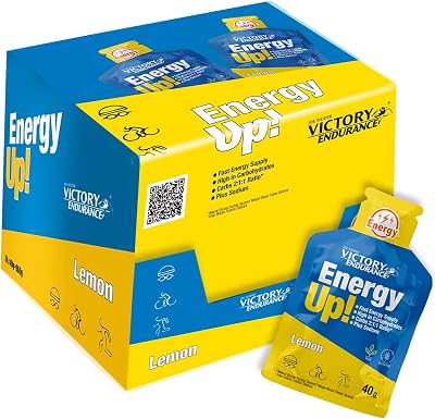 Energy Up Gel Cafeína Sabor a Limão com Sódio Plus, Immediate Energy, 40 G, Pack de 24