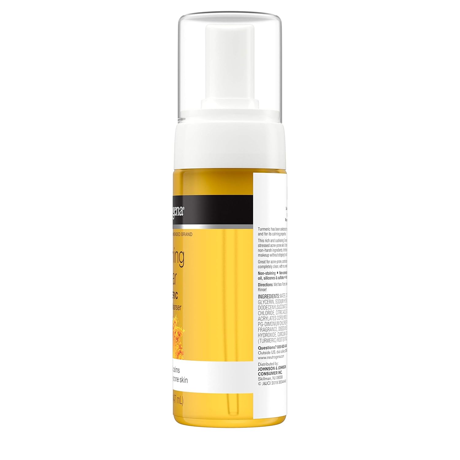 Neutrogena Soothing Clear Calming Mousse Facial Cleanser with Soothing & Calming Turmeric, Gentle Face Wash for Acne-Prone Skin, Paraben-Free, Oil-Free, Not Tested on Animals, 5 fl. oz: Beauty