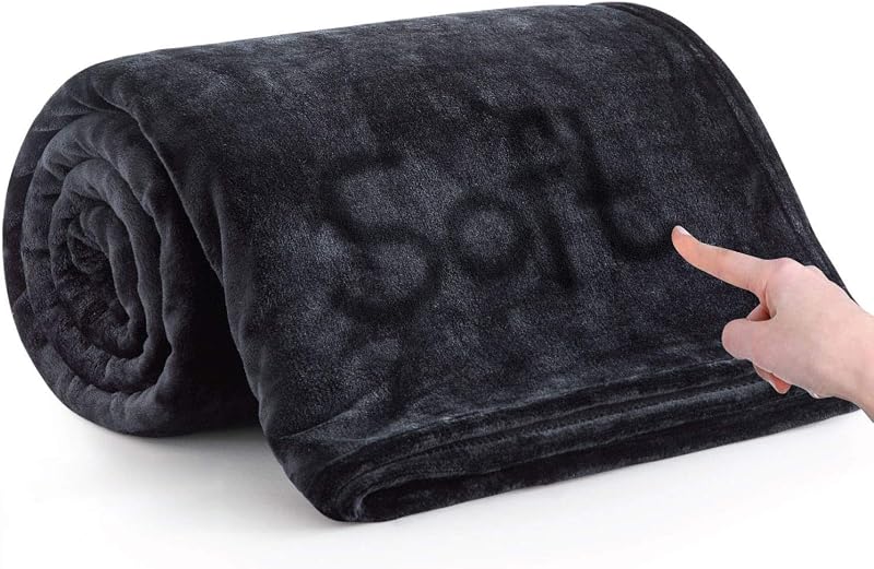 MOONLIGHT20015 Fleece Throw Blanket 150x200 cm 400 GSM Black