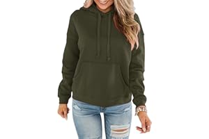 Bingerlily Women's Casual Hoodies Long Sleeve Solid Lightweight Pullover Tops Loose Sweatshirt with Pocket