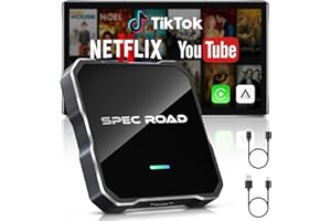 Wireless CarPlay Adapter for Apple&Android, CarPlay Wireless Adapter Support Netflix/YouTube/TF Card, Plug and Play, Fit with